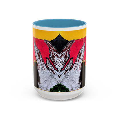 Abstract Mountain Dragon Coffee Mug — Colorful Accent Ceramic Mug (11/15oz)