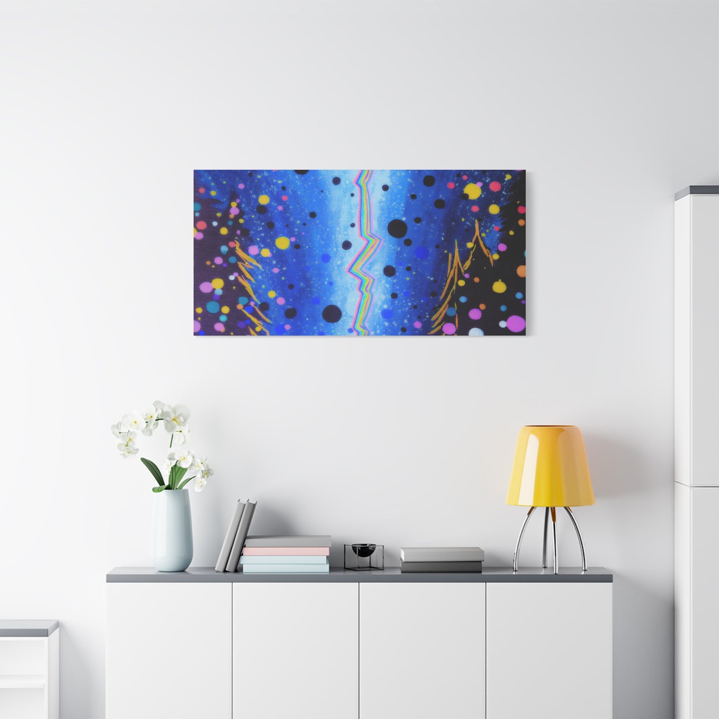 Blue Galaxy Cosmic Night Canvas Art
