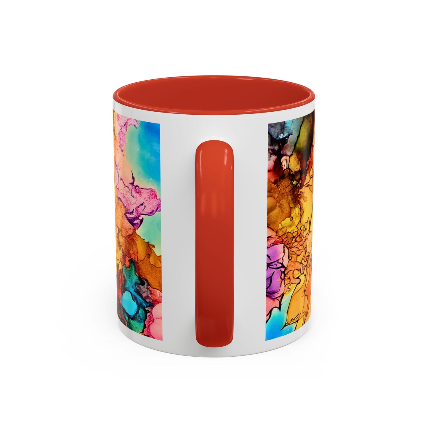 Yellow Floral Accent Coffee Mug – Bright Watercolor Peony Design (11/15oz)