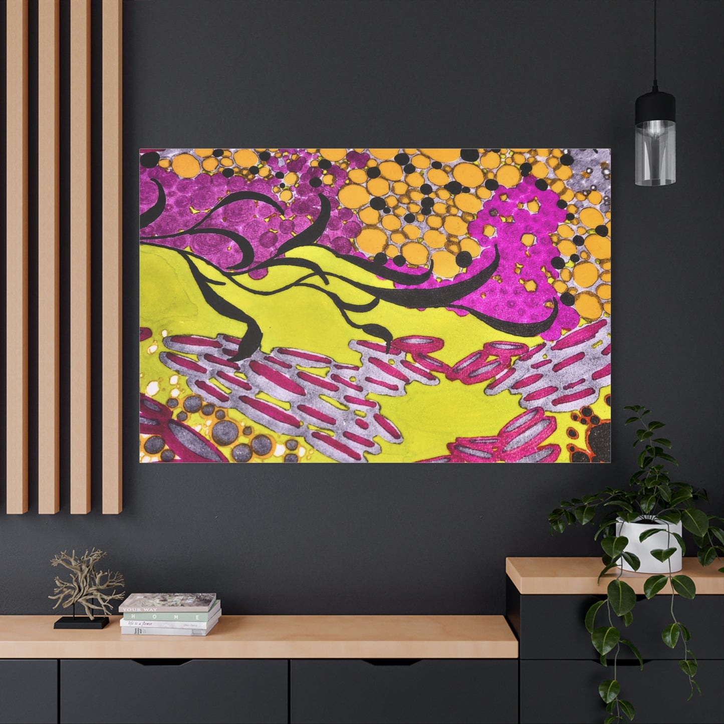 Vibrant Yellow & Magenta Wall Art