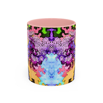 Psychedelic Abstract Accent Coffee Mug — Colorful Inkblot Art (11/15oz)