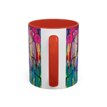 Colorful Drip Art Coffee Mug – Vibrant Abstract Floral Accent (11/15oz)