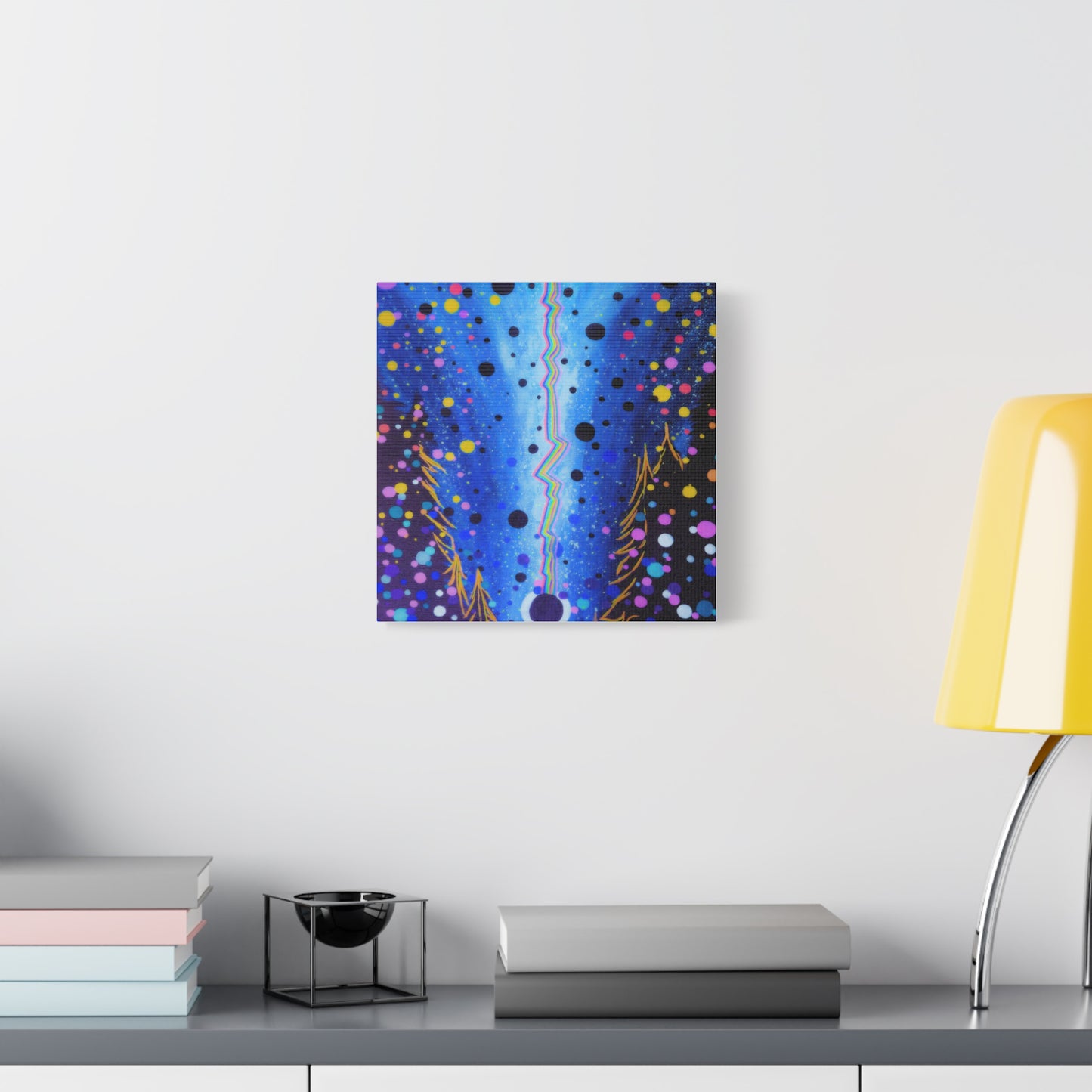 Blue Galaxy Cosmic Night Canvas Art