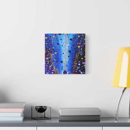 Blue Galaxy Cosmic Night Canvas Art
