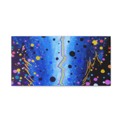 Blue Galaxy Cosmic Night Canvas Art