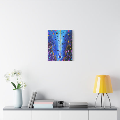 Blue Galaxy Cosmic Night Canvas Art