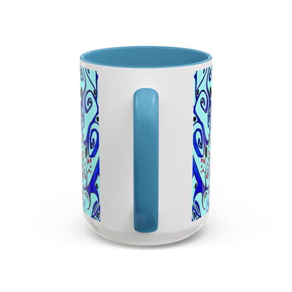 Abstract Floral Accent Coffee Mug