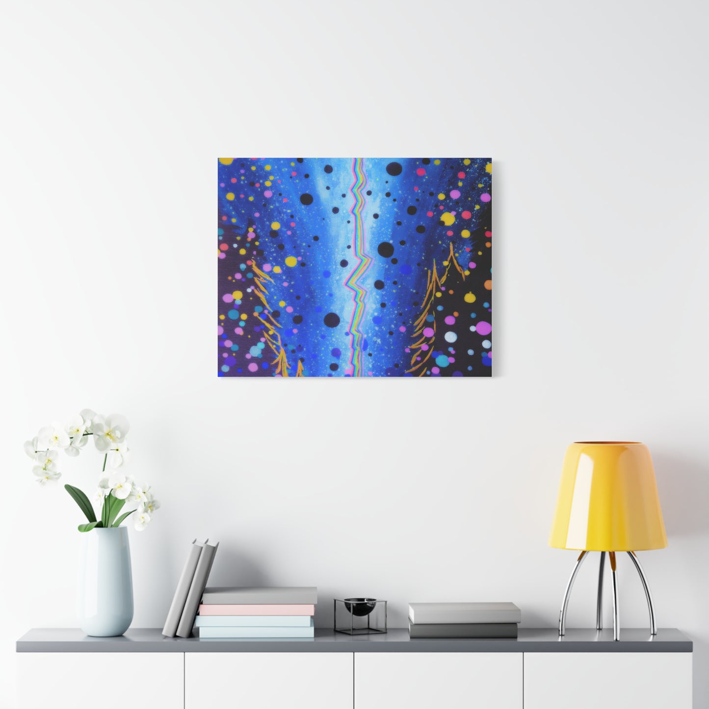 Blue Galaxy Cosmic Night Canvas Art