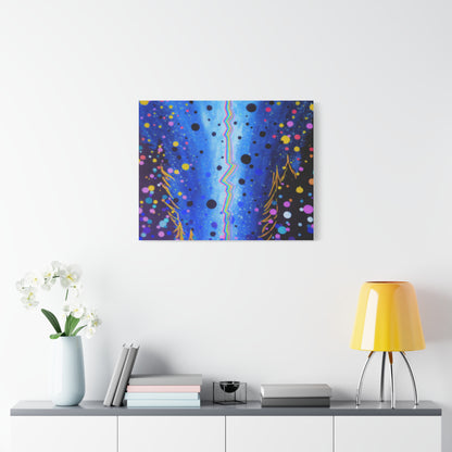 Blue Galaxy Cosmic Night Canvas Art
