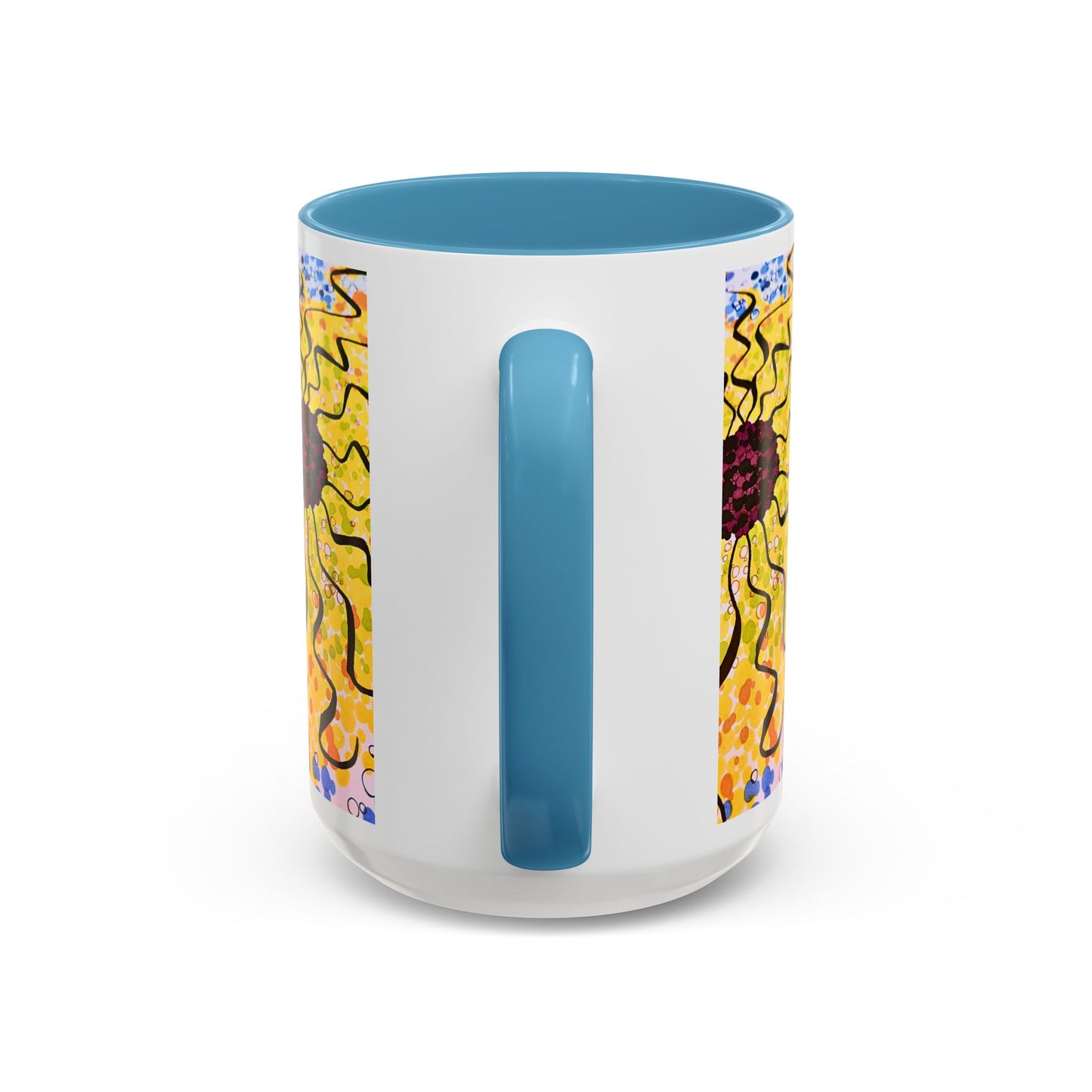 Sunburst Floral Accent Coffee Mug