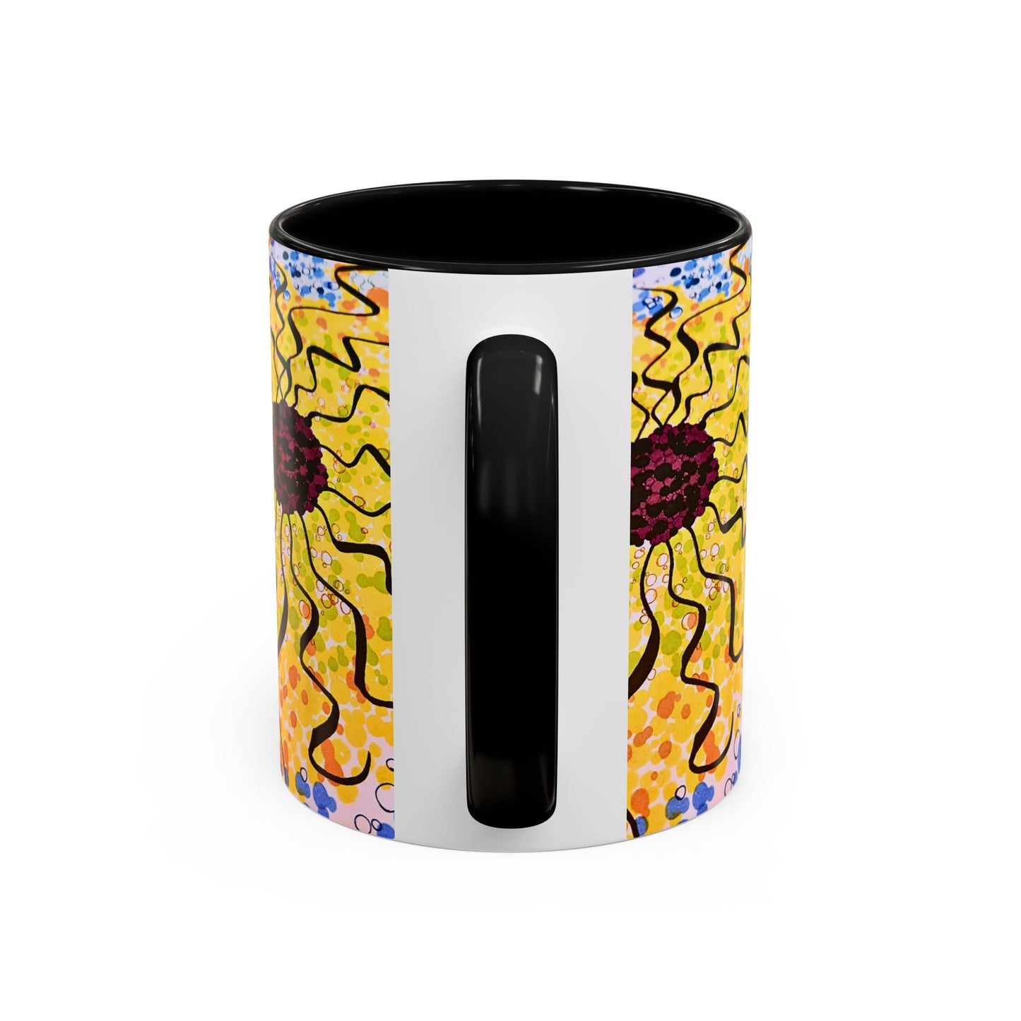 Sunburst Floral Accent Coffee Mug