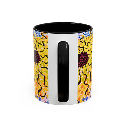 Sunburst Floral Accent Coffee Mug
