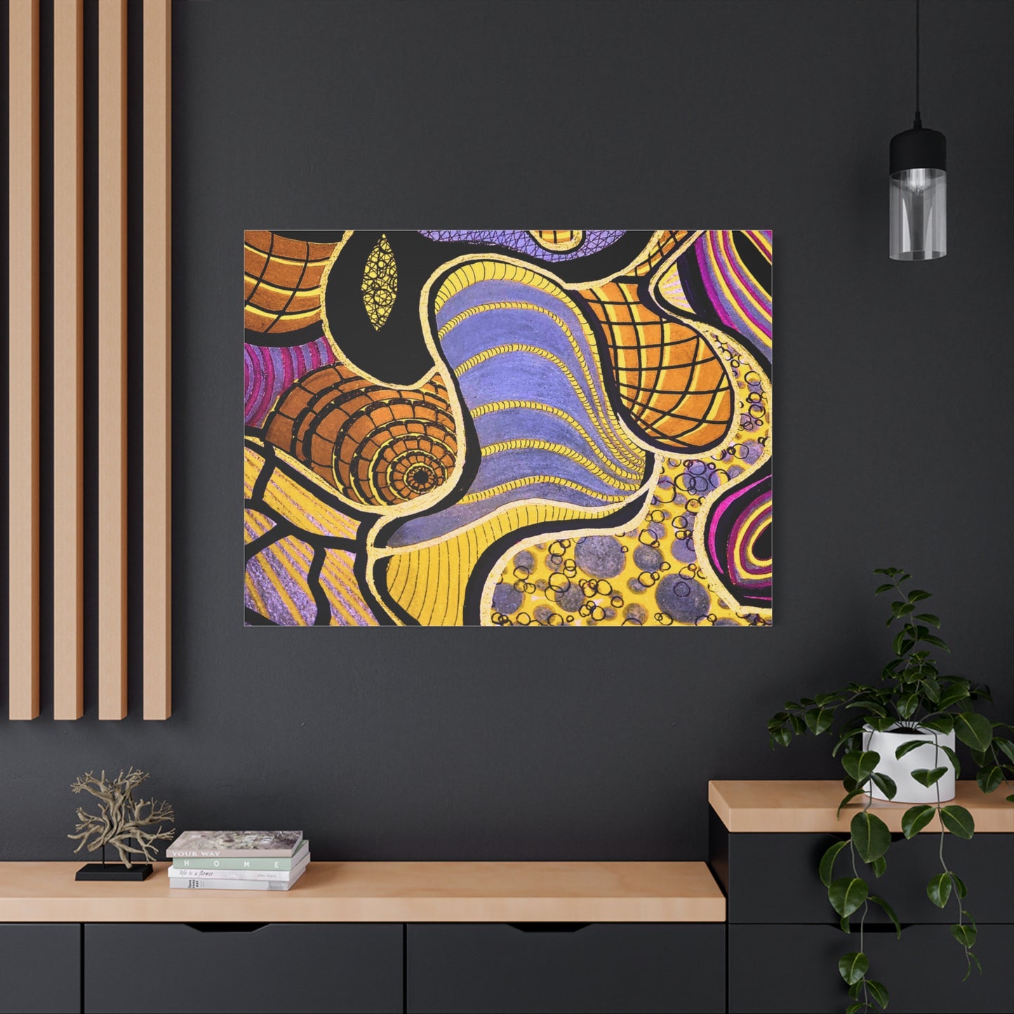 Abstract Gold & Purple Canvas Art