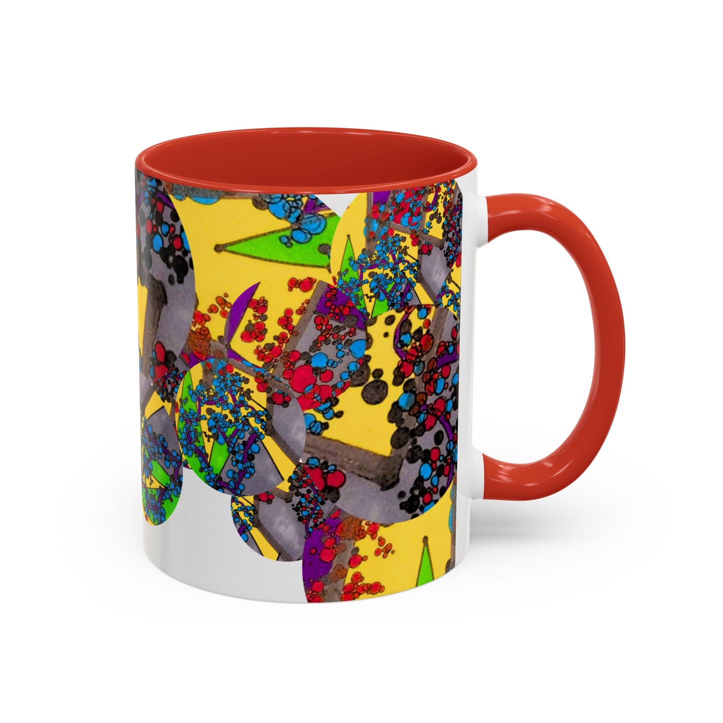 Abstract Colorburst Accent Coffee Mug — Vibrant Pop Art Design