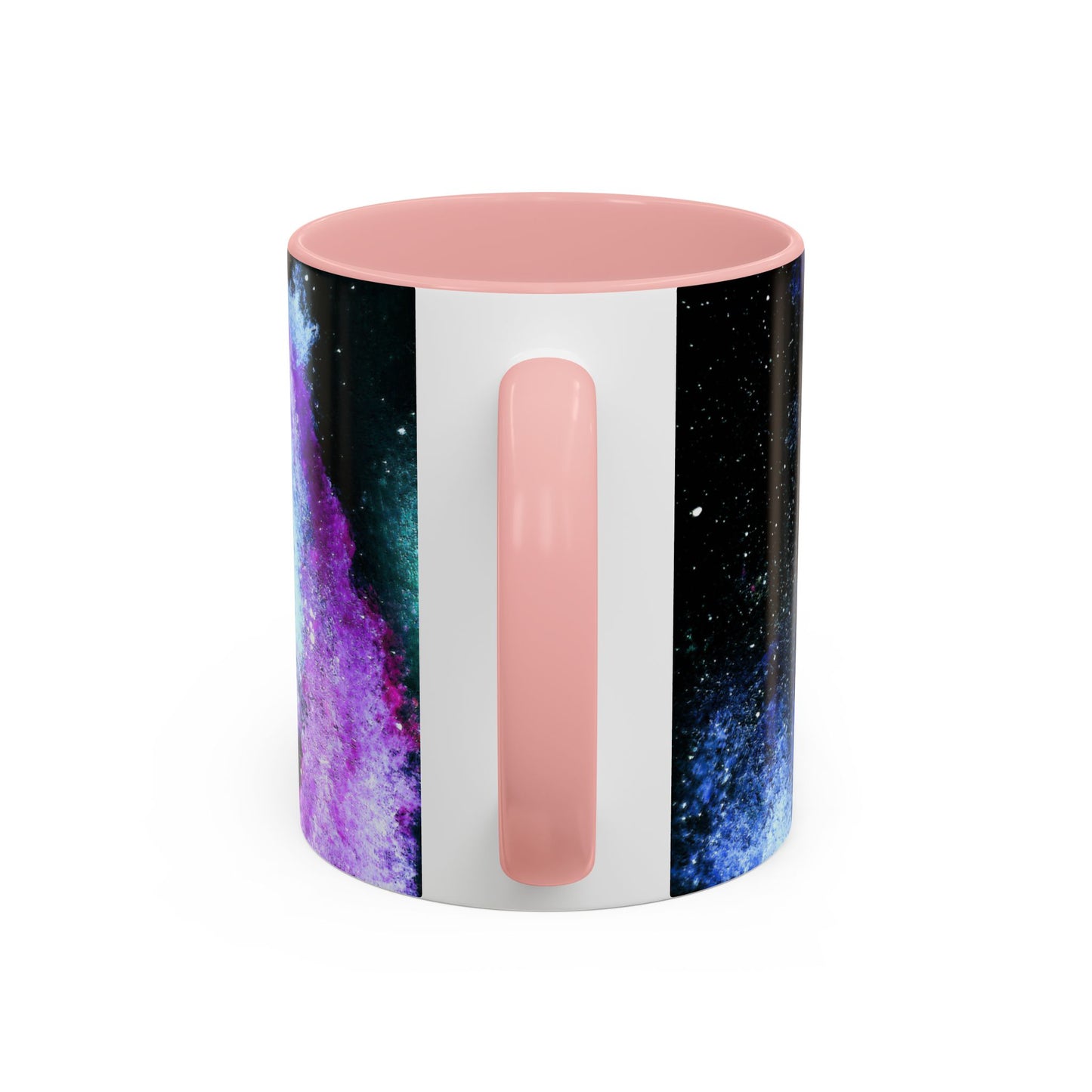 Galaxy Swirl Accent Coffee Mug — Pink Purple Nebula Art (11/15 oz)