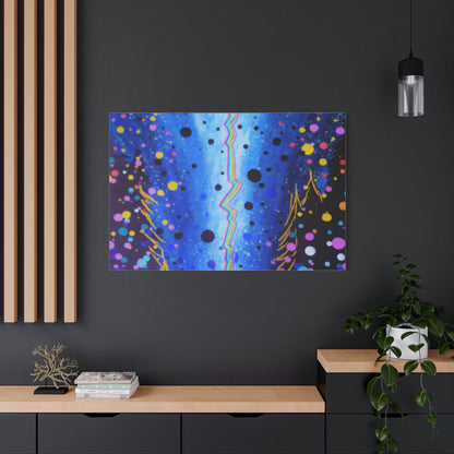 Blue Galaxy Cosmic Night Canvas Art