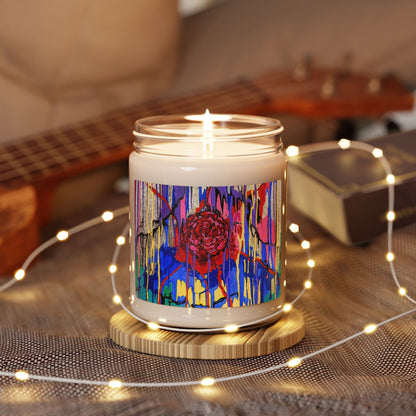 Colorful Drip Rose Pattern Scented Soy Candle