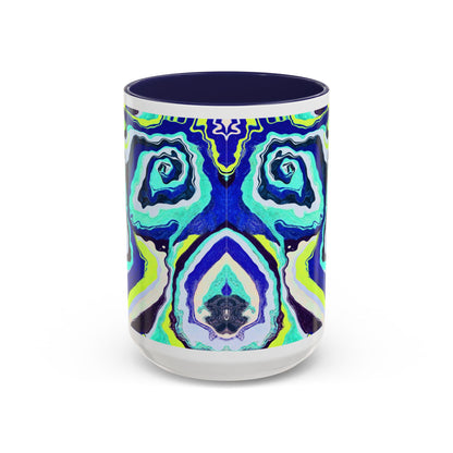 Abstract Blue Swirl Accent Coffee Mug