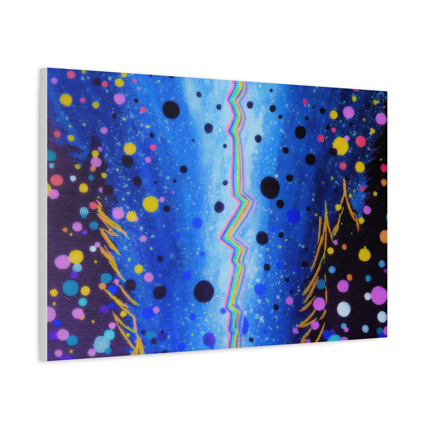 Blue Galaxy Cosmic Night Canvas Art