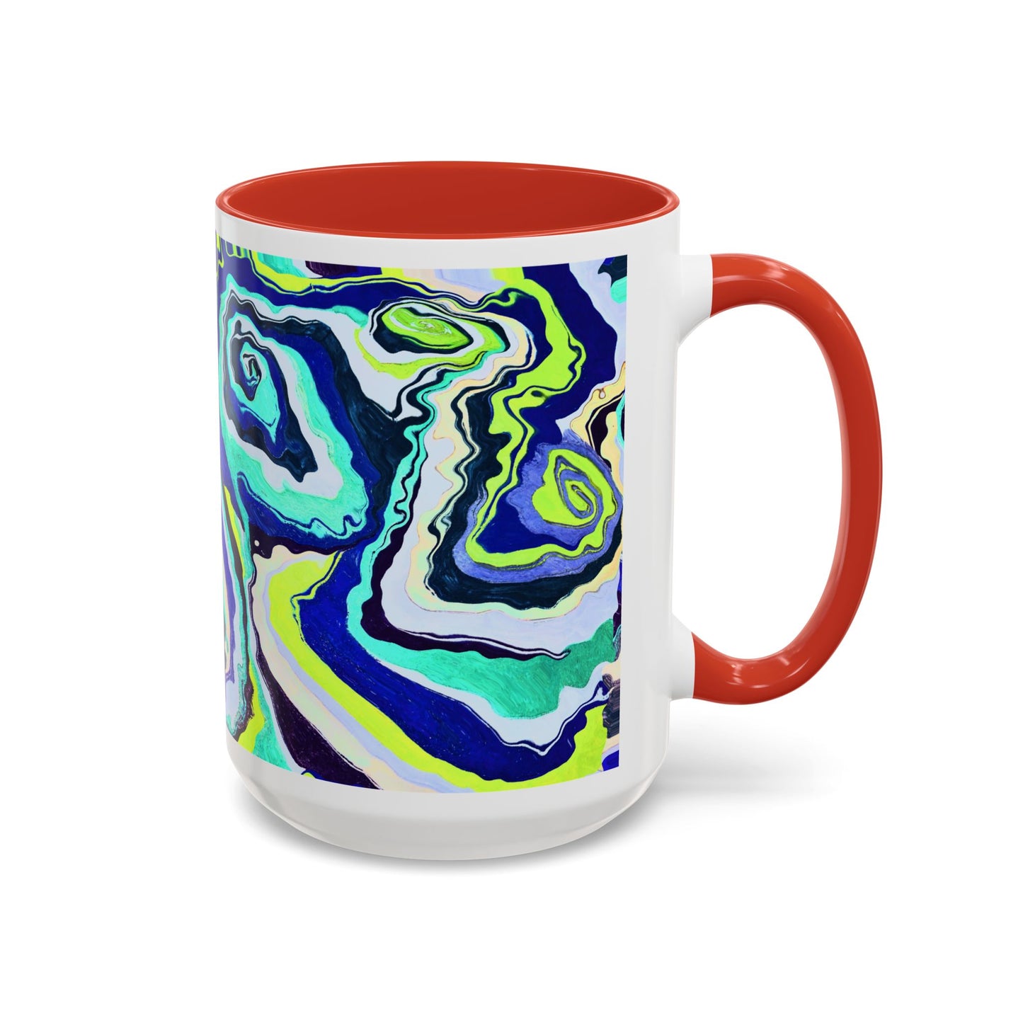 Abstract Blue Swirl Accent Coffee Mug