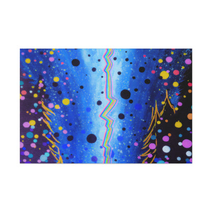 Blue Galaxy Cosmic Night Canvas Art