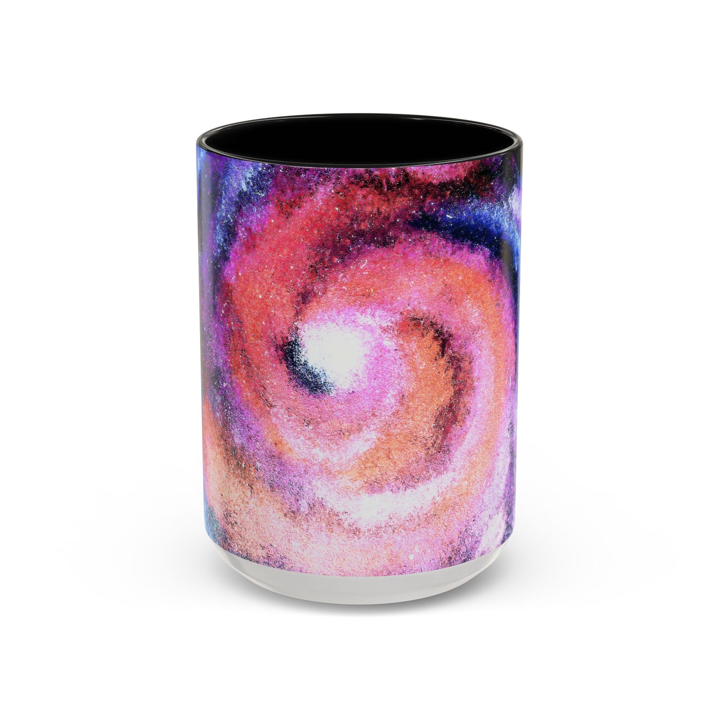 Galaxy Swirl Accent Coffee Mug — Pink Purple Nebula Art (11/15 oz)