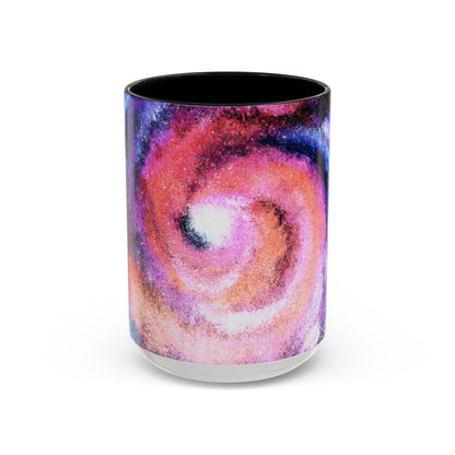 Galaxy Swirl Accent Coffee Mug — Pink Purple Nebula Art (11/15 oz)