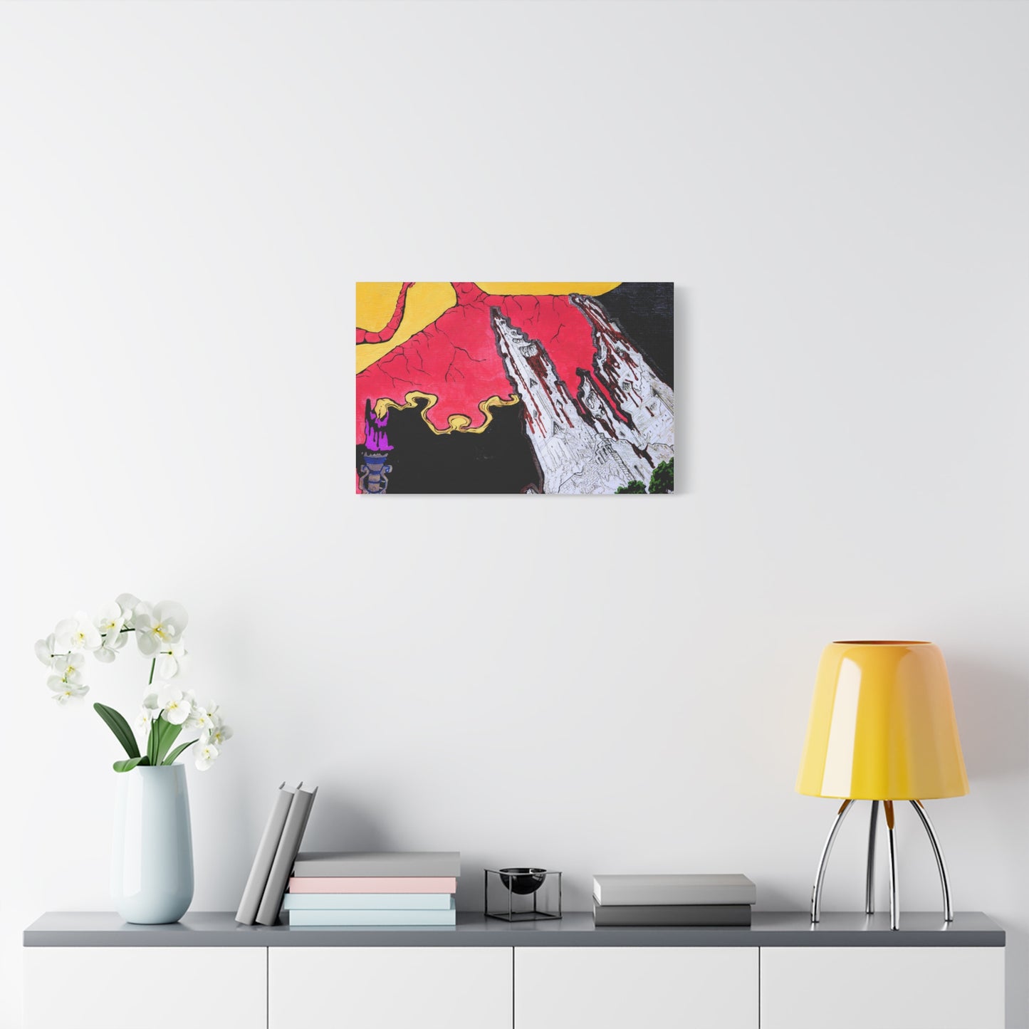 Surreal Mountain Flame Matte Canvas Wall Art