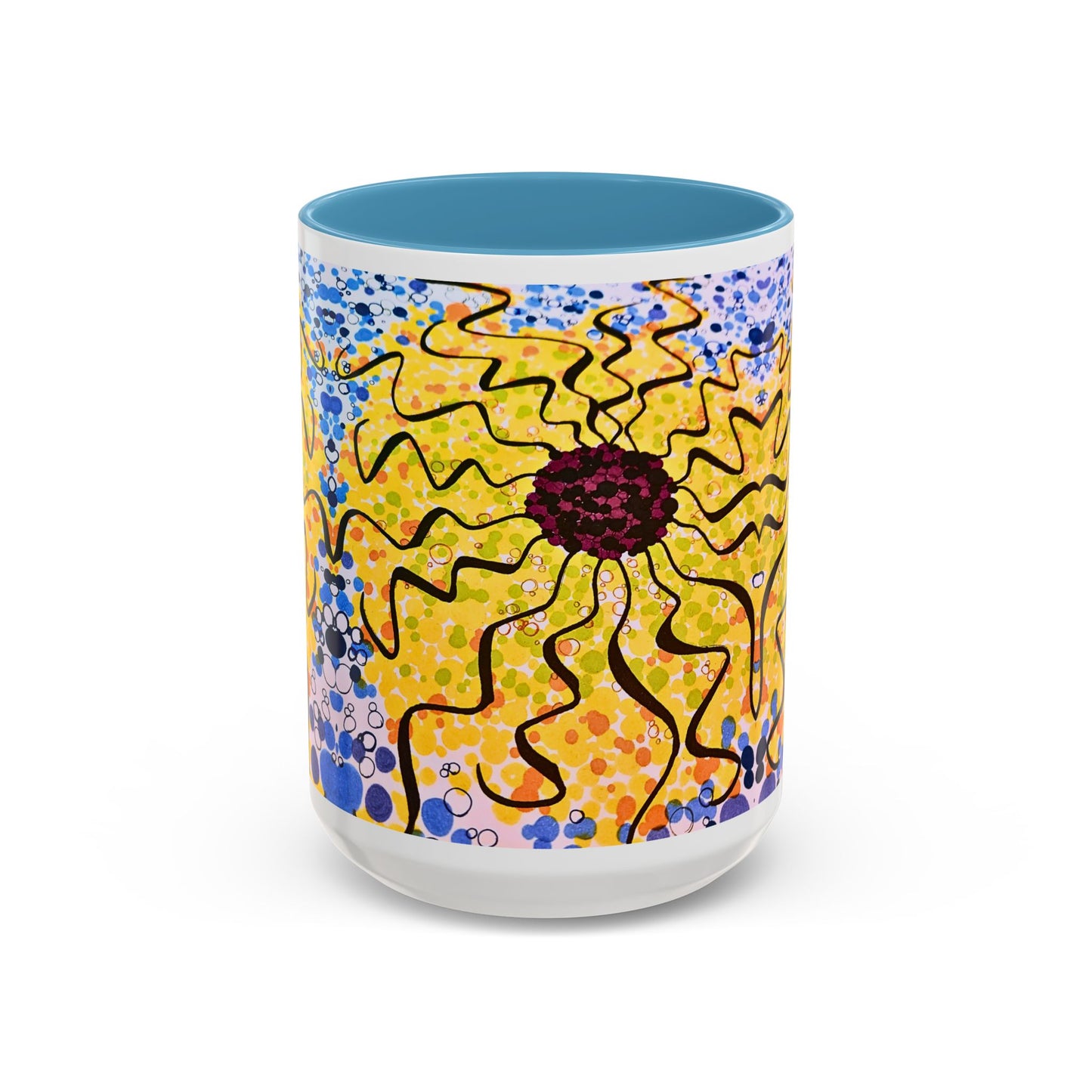 Sunburst Floral Accent Coffee Mug