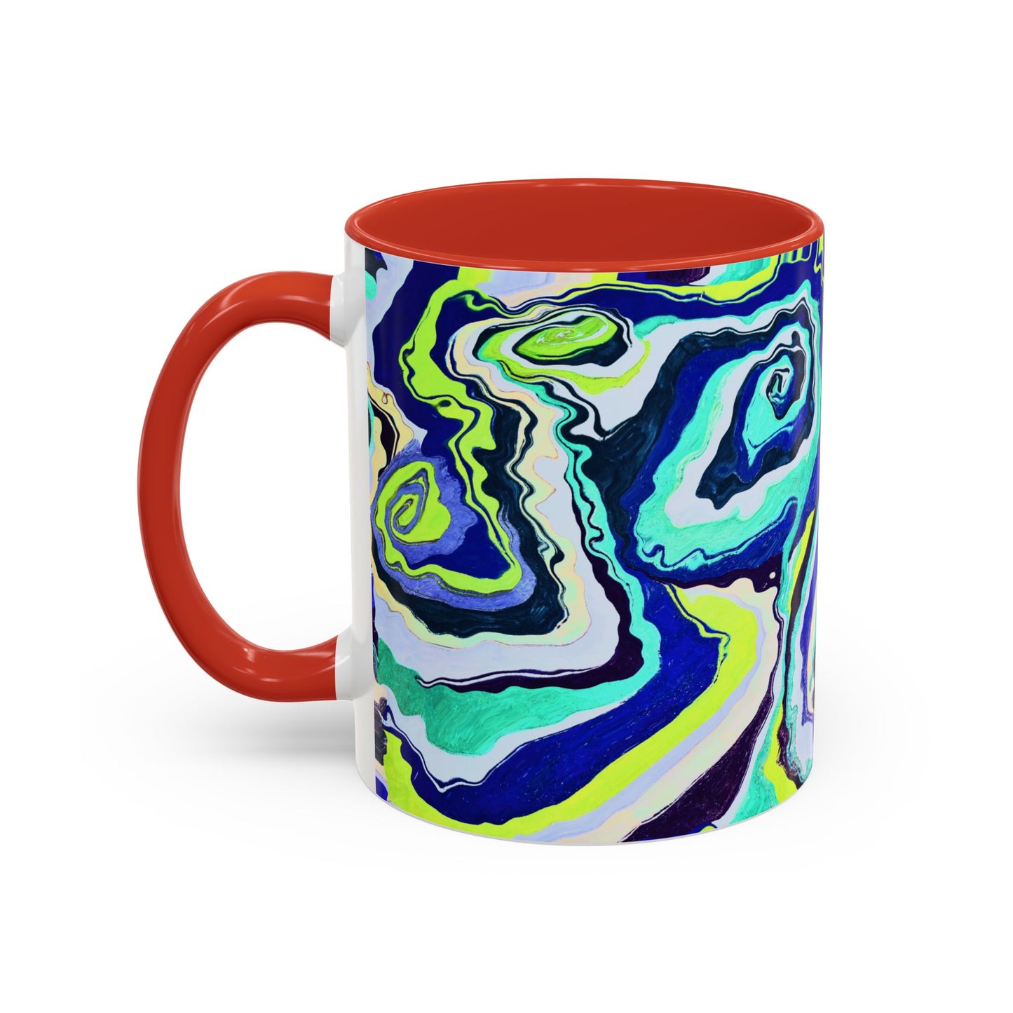 Abstract Blue Swirl Accent Coffee Mug