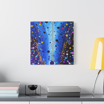 Blue Galaxy Cosmic Night Canvas Art