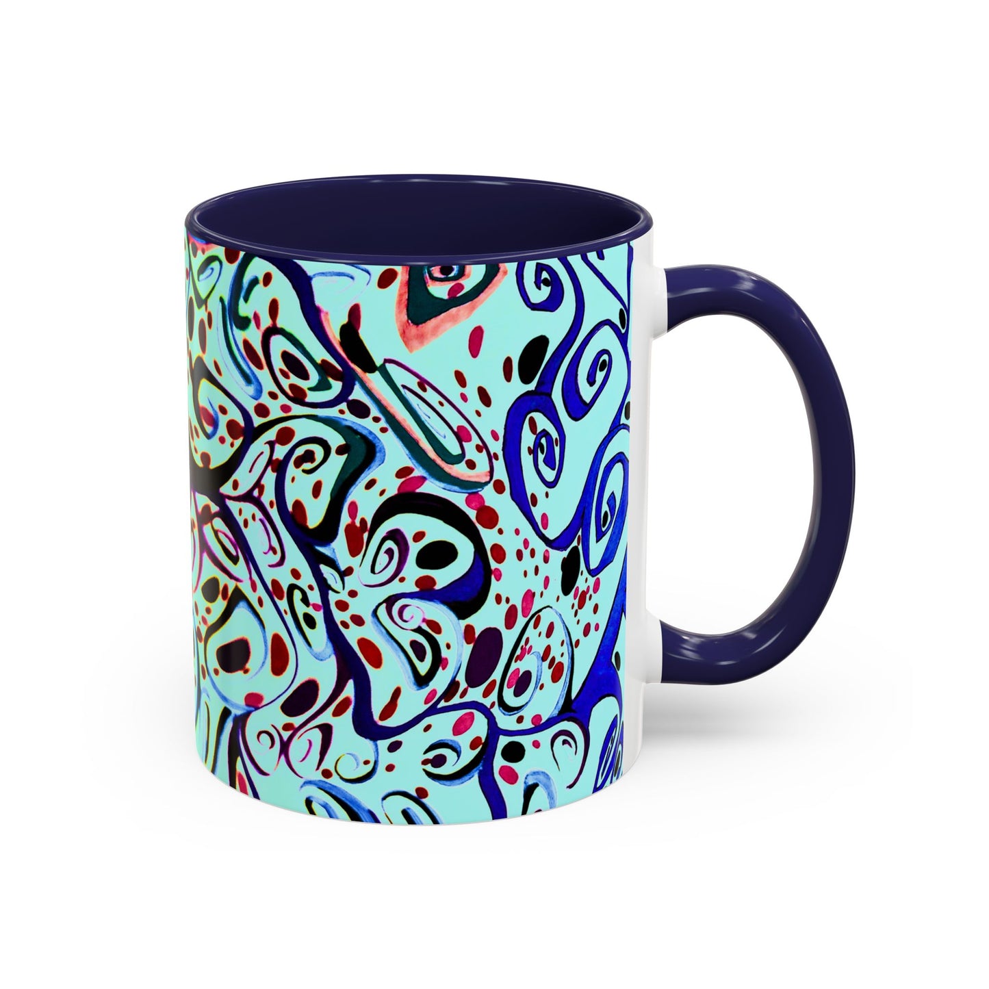 Abstract Floral Accent Coffee Mug