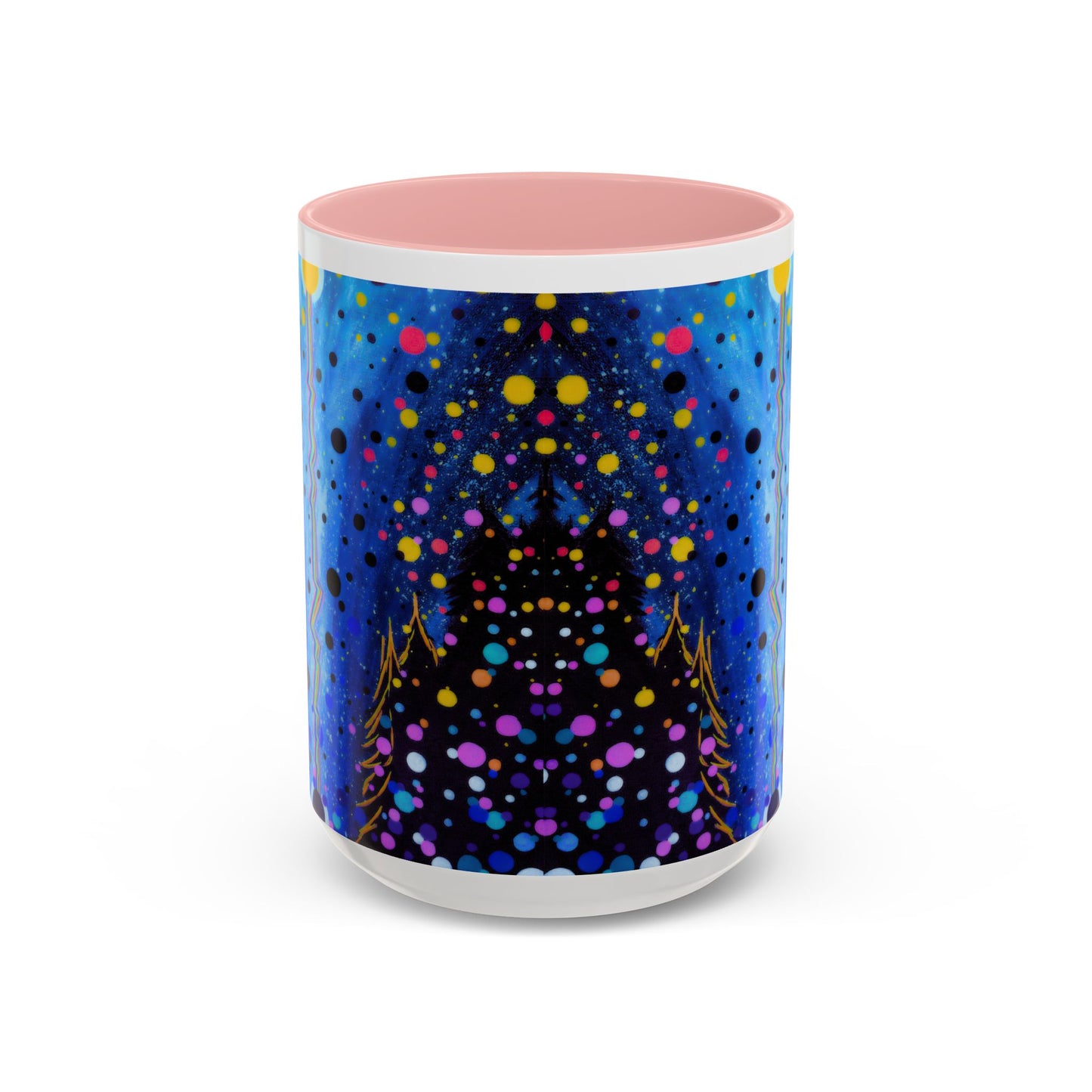 Abstract Galaxy Accent Coffee Mug — Blue Dot Constellation Design (11/15oz)