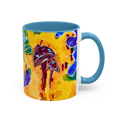 Mug - Colorful Psychedelic Mushroom Accent Coffee Mug (11/15oz)