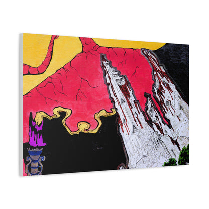 Surreal Mountain Flame Matte Canvas Wall Art