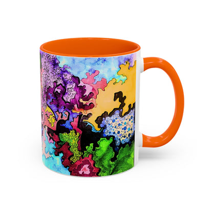Abstract Colorful Art Coffee Mug — Vibrant Symmetry Accent Mug