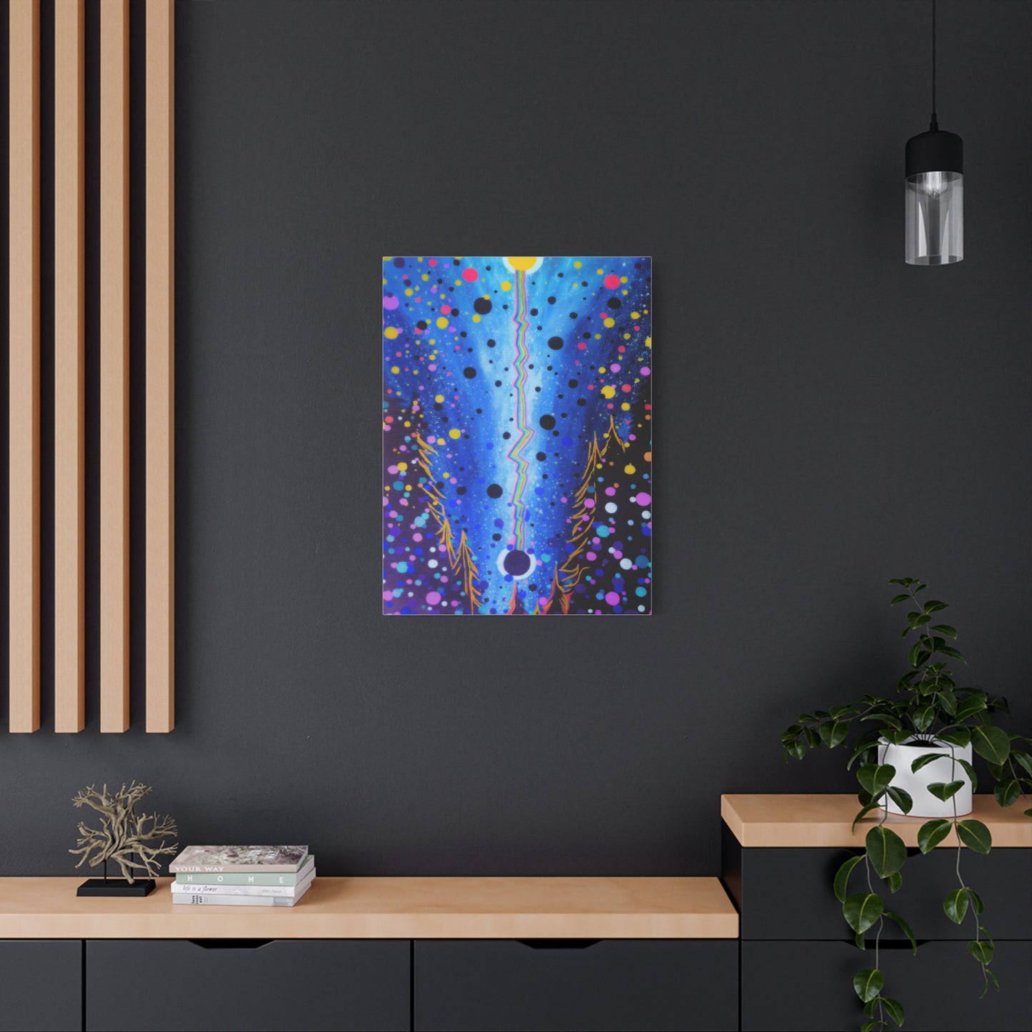 Blue Galaxy Cosmic Night Canvas Art