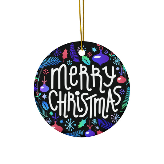 Colorful Ceramic Ornament: Merry Christmas