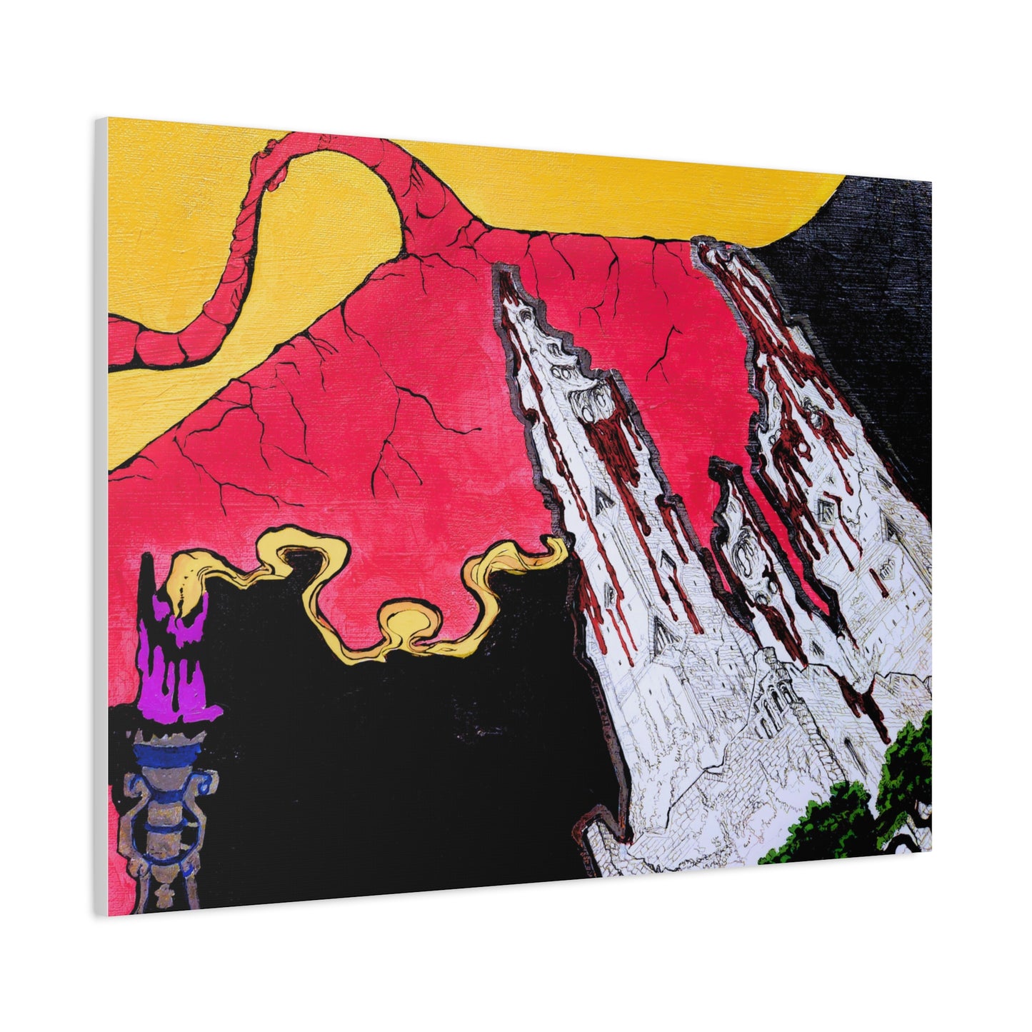 Surreal Mountain Flame Matte Canvas Wall Art