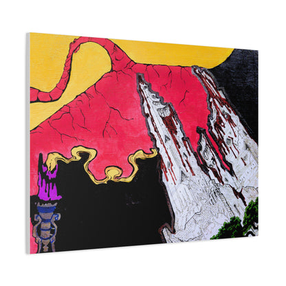 Surreal Mountain Flame Matte Canvas Wall Art