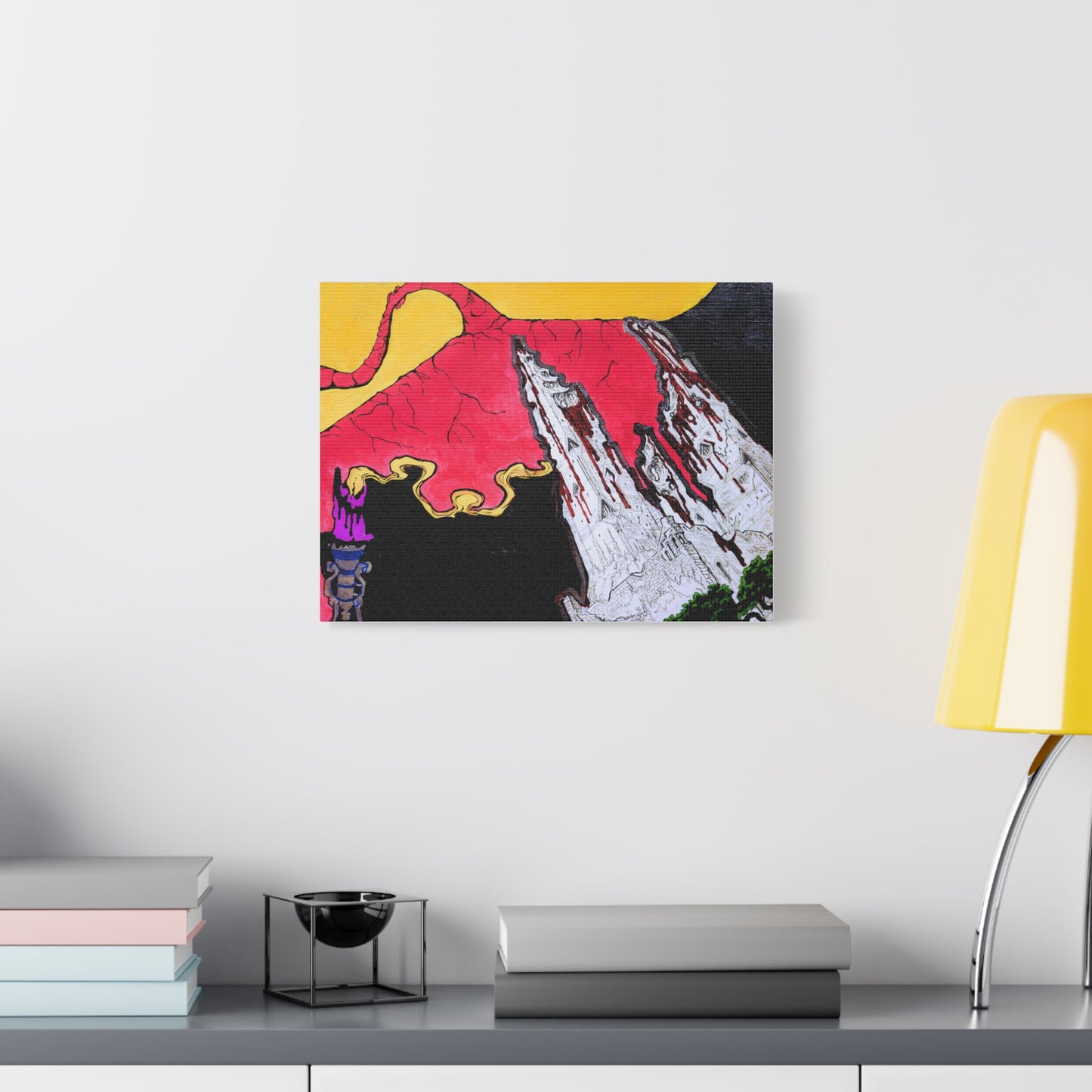 Surreal Mountain Flame Matte Canvas Wall Art