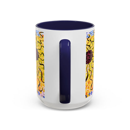 Sunburst Floral Accent Coffee Mug
