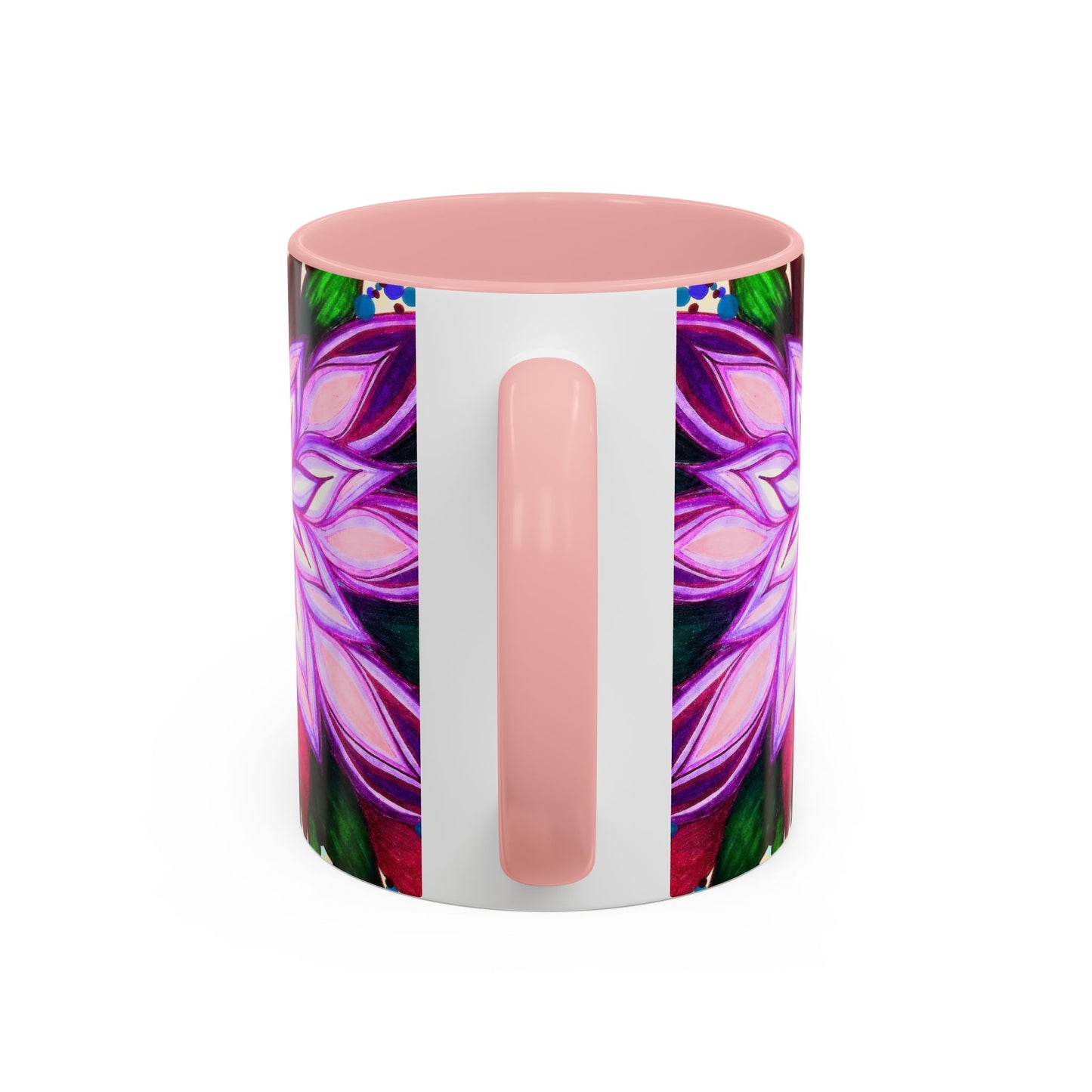 Floral Lotus Accent Coffee Mug — Purple Mandala 11/15oz