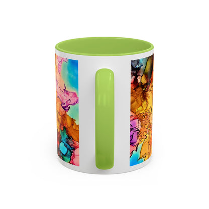 Yellow Floral Accent Coffee Mug – Bright Watercolor Peony Design (11/15oz)