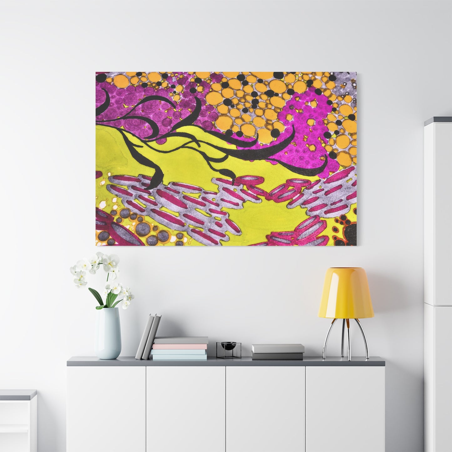 Vibrant Yellow & Magenta Wall Art