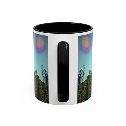 Scenic Pine Forest Accent Coffee Mug — Sunrise Landscape 11/15oz