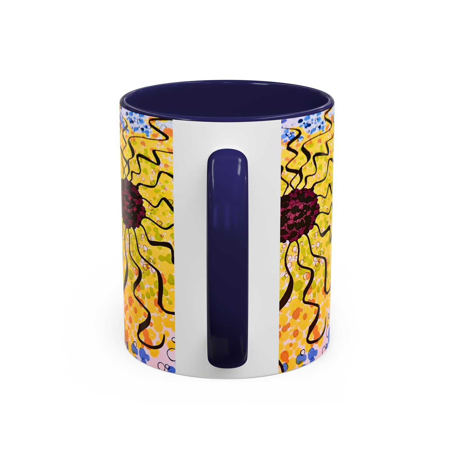 Sunburst Floral Accent Coffee Mug