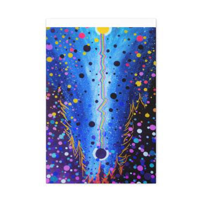 Blue Galaxy Cosmic Night Canvas Art