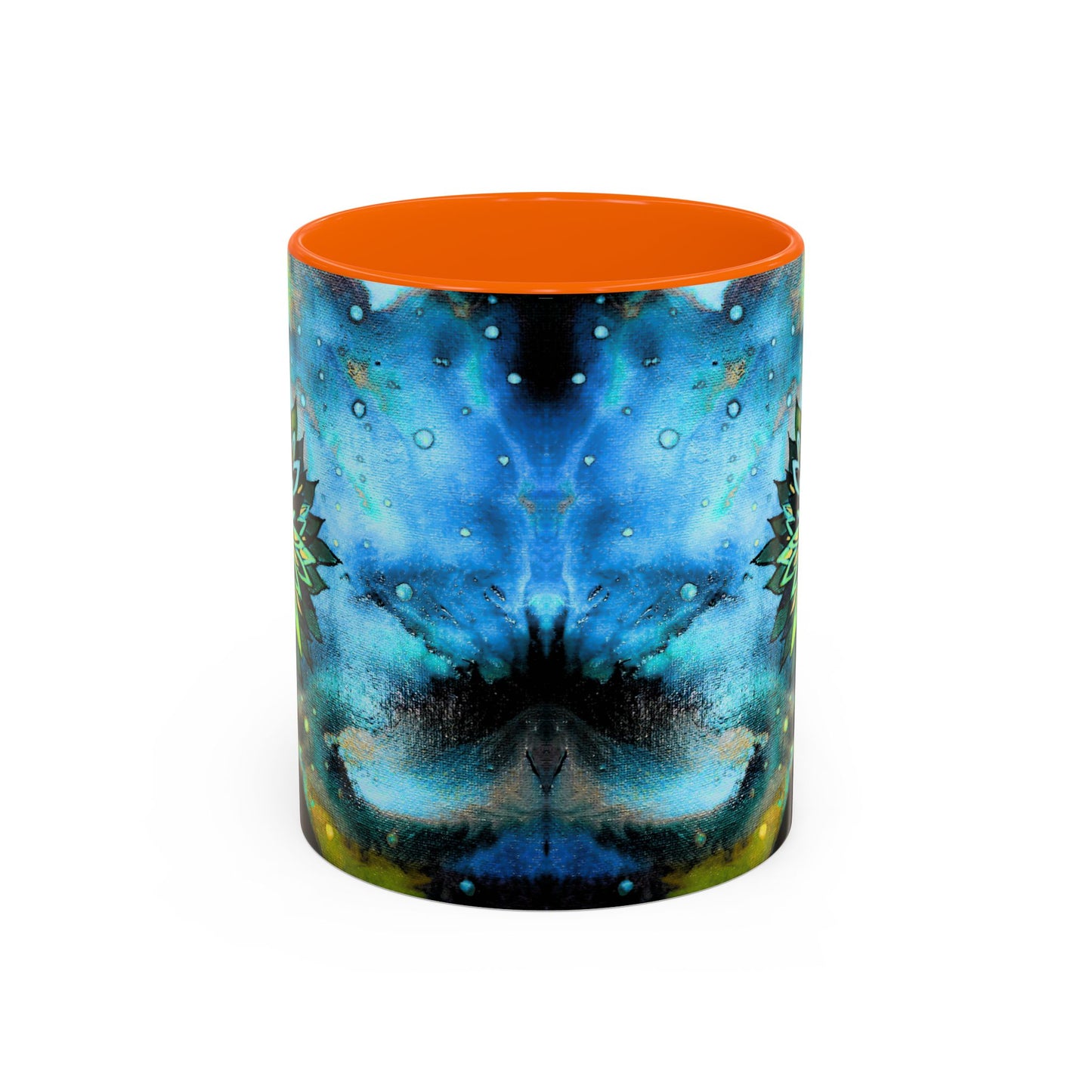 Blue Galaxy Floral Accent Coffee Mug — 11/15oz