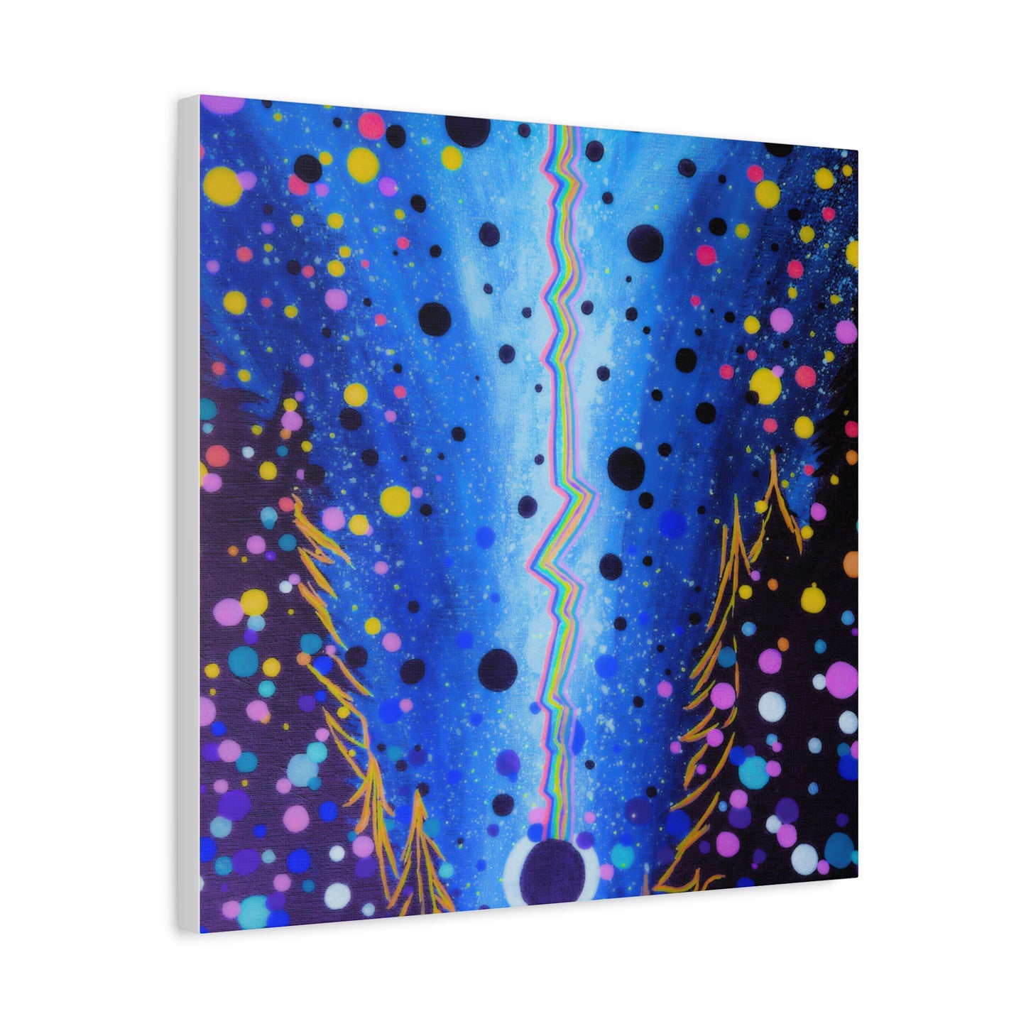 Blue Galaxy Cosmic Night Canvas Art
